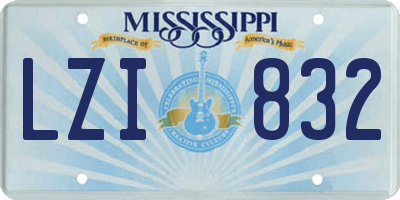 MS license plate LZI832