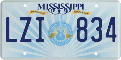 MS license plate LZI834