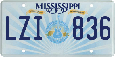 MS license plate LZI836