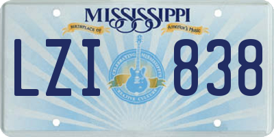 MS license plate LZI838
