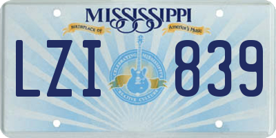 MS license plate LZI839