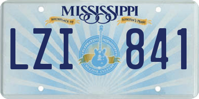 MS license plate LZI841