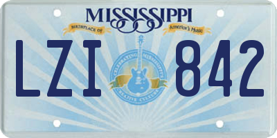 MS license plate LZI842