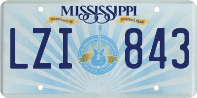 MS license plate LZI843