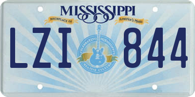 MS license plate LZI844
