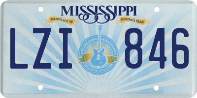 MS license plate LZI846