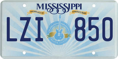 MS license plate LZI850