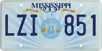 MS license plate LZI851