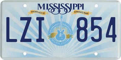 MS license plate LZI854