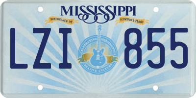 MS license plate LZI855