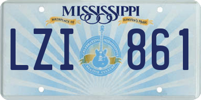 MS license plate LZI861
