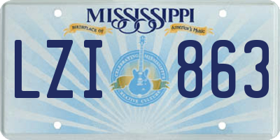 MS license plate LZI863