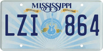 MS license plate LZI864