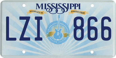 MS license plate LZI866