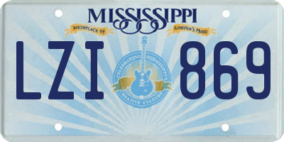 MS license plate LZI869