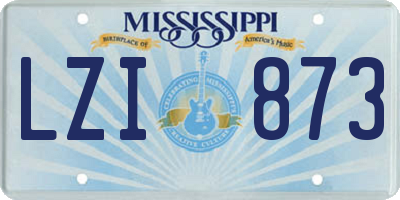 MS license plate LZI873