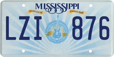 MS license plate LZI876