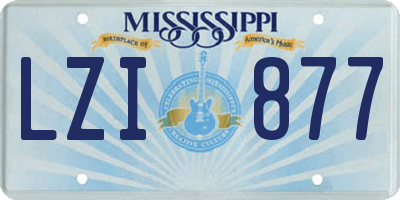 MS license plate LZI877