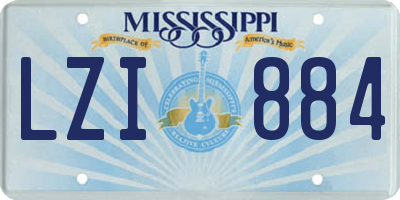 MS license plate LZI884