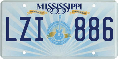 MS license plate LZI886