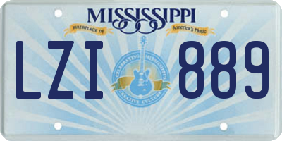 MS license plate LZI889