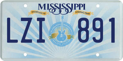 MS license plate LZI891