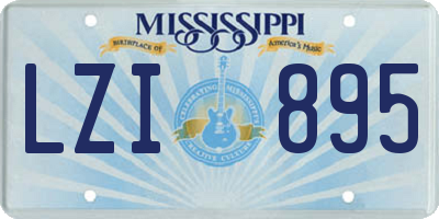 MS license plate LZI895