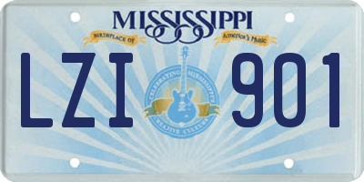 MS license plate LZI901