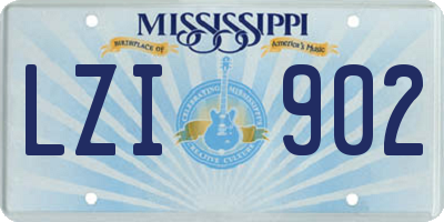 MS license plate LZI902