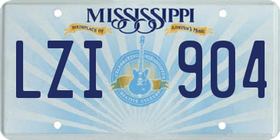 MS license plate LZI904