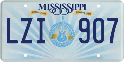 MS license plate LZI907