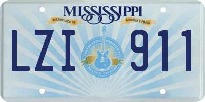 MS license plate LZI911
