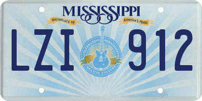 MS license plate LZI912