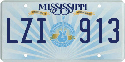 MS license plate LZI913