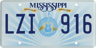 MS license plate LZI916