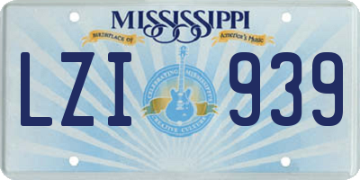 MS license plate LZI939