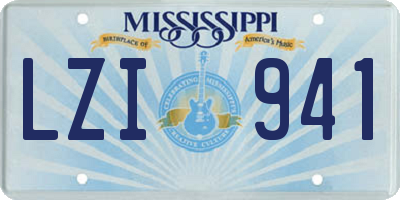 MS license plate LZI941