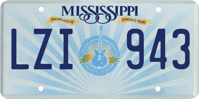 MS license plate LZI943