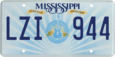 MS license plate LZI944