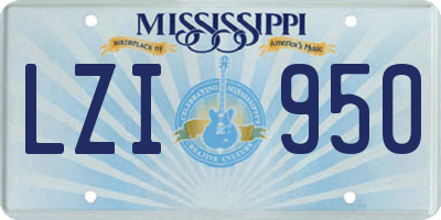 MS license plate LZI950