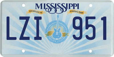 MS license plate LZI951