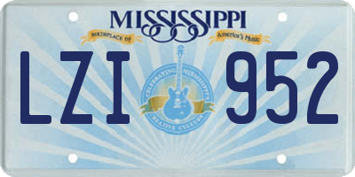 MS license plate LZI952