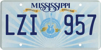 MS license plate LZI957