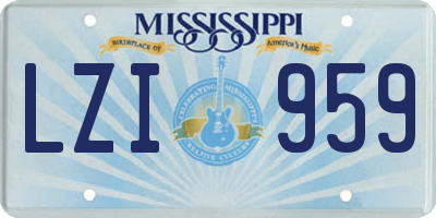 MS license plate LZI959