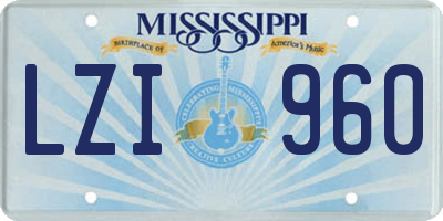 MS license plate LZI960