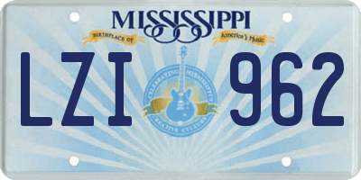 MS license plate LZI962