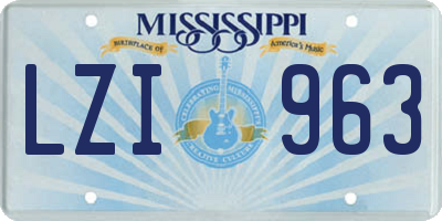 MS license plate LZI963