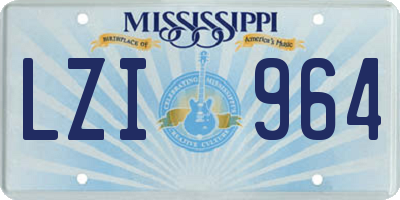 MS license plate LZI964