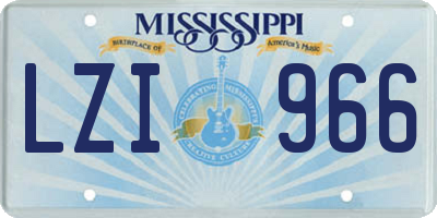MS license plate LZI966