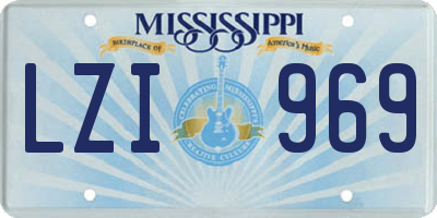 MS license plate LZI969